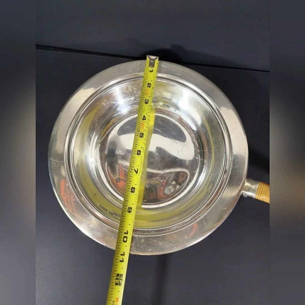 Rare Rodgers bros FLAIR Silver rattan chafing dish